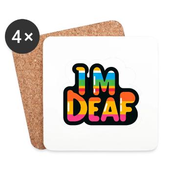 I'm Deaf 39 - Untersetzer (4er-Set) - Weiß - Vorne