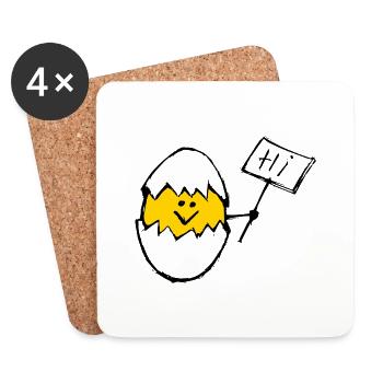 Coquille transparente Hi Egg Design - Dessous de verre (lot de 4) - blanc - Devant