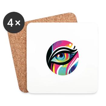 Regard artistique : L’œil en couleur - Dessous de verre (lot de 4) - blanc - Devant