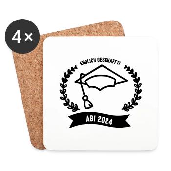Abitur 2024 - Untersetzer (4er-Set) - Weiß - Vorne