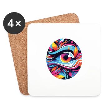 Magic Eye: Journey through colorful worlds - Coasters (set of 4) - white - Front