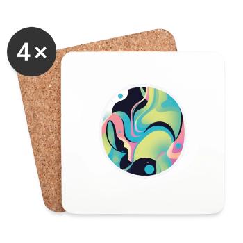 Colorful Waves: A Sea of Colors - Coasters (set of 4) - white - Front