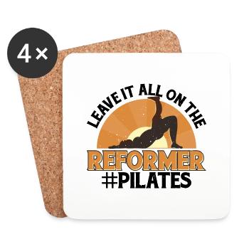 Leave It All On The Reformer #Pilates 13 - Coasters (set of 4) - white - Front