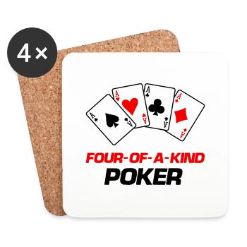 Poker quatre d’un genre - Dessous de verre (lot de 4) - blanc - Devant