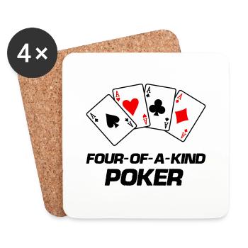 Poker quatre d’un genre - Dessous de verre (lot de 4) - blanc - Devant