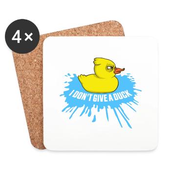Lustig Ich gebe keine Ente Gummienten Sarkasmus - Untersetzer (4er-Set) - Weiß - Vorne