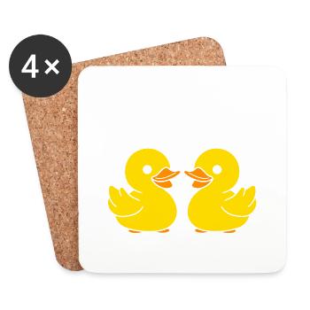 humour canard - Dessous de verre (lot de 4) - blanc - Devant