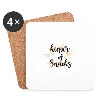 Lustiger Snack-Keeper - Untersetzer (4er-Set) - Weiß - Vorne
