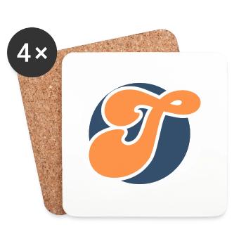 Buchstabe T Orange Sport - Untersetzer (4er-Set) - Weiß - Vorne