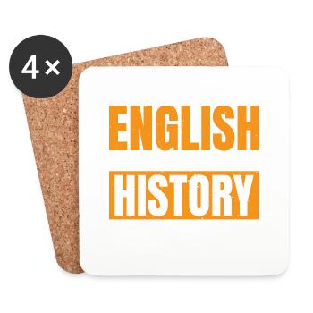 English Is Important But History Is Importanter 10 - Untersetzer (4er-Set) - Weiß - Vorne