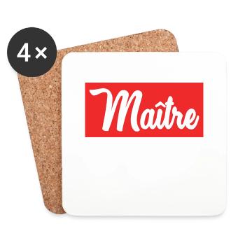 MAITRE - Dessous de verre (lot de 4) - blanc - Devant