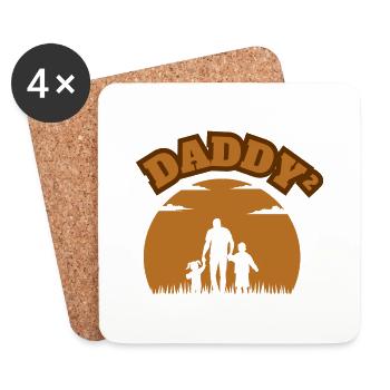 Père fier Enfant Garçon Brown - Dessous de verre (lot de 4) - blanc - Devant