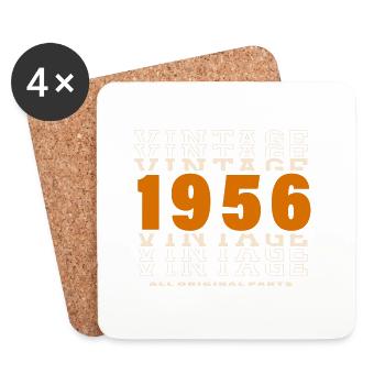 1956: Vintage - 68th Birthday - Coasters (set of 4) - white - Front