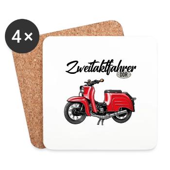 Schwalbe (rouge / pilote à deux temps) // Illustration - Dessous de verre (lot de 4) - blanc - Devant