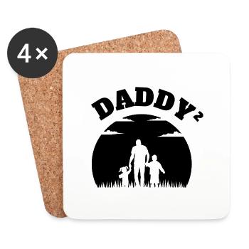 Daddy² Enfant Garçon Noir - Dessous de verre (lot de 4) - blanc - Devant