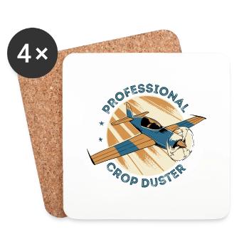 Professioneller Crop Duster Pilot, Antenne - Untersetzer (4er-Set) - Weiß - Vorne