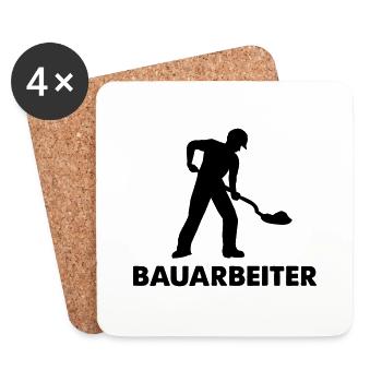 Construction worker construction site 1 - Coasters (set of 4) - white - Front