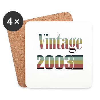 2003 anniversaire 2003 né en 2003 anniversaire - Dessous de verre (lot de 4) - blanc - Devant