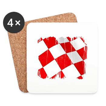 Kroatien hrvatska kroatien hrv hr zagreb geteilte Flagge - Untersetzer (4er-Set) - Weiß - Vorne