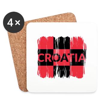 Kroatien hrvatska kroatien hrv hr zagreb geteilte Flagge - Untersetzer (4er-Set) - Weiß - Vorne