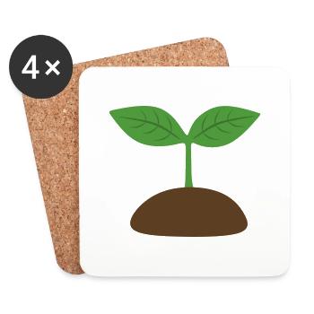 Plant - Dessous de verre (lot de 4) - blanc - Devant