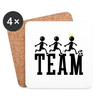 Football par équipe Football - Dessous de verre (lot de 4) - blanc - Devant