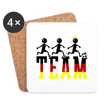 Champion de football par équipe Allemagne - Dessous de verre (lot de 4) - blanc - Devant