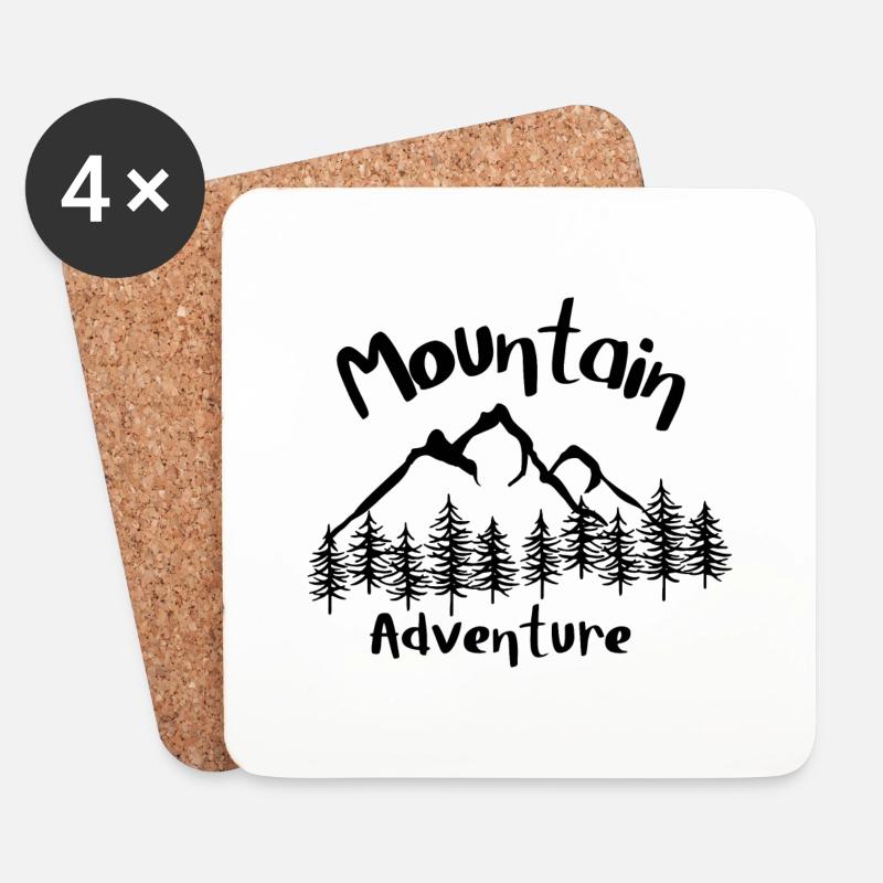 Mountain Adventure - Untersetzer (4er-Set) - Weiß
