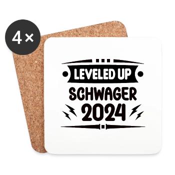 Schwager 2024 Hochzeit JGA's Junggesellenabschied - Untersetzer (4er-Set) - Weiß - Vorne
