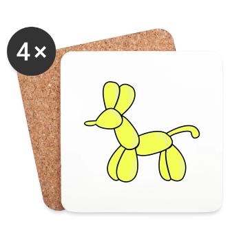 ballon hund - Untersetzer (4er-Set) - Weiß - Vorne