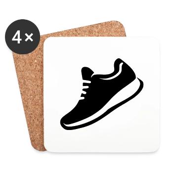 Running Sport Shoe Dynamic Symbol Icon Vector - Coasters (set of 4) - white - Front