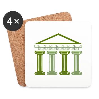 Greek Ancient Building - Coasters (set of 4) - white - Front