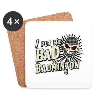 J’ai mis le mal au badminton 9 - Dessous de verre (lot de 4) - blanc - Devant