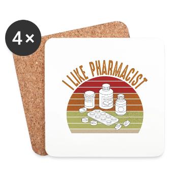 future vintage retro pharmacist pharmacy tech - Dessous de verre (lot de 4) - blanc - Devant