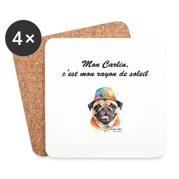 Carlin rayon de soleil - Dessous de verre (lot de 4) - blanc - Devant