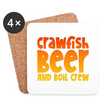 Crawfish Beer And Boil Crew - Untersetzer (4er-Set) - Weiß - Vorne
