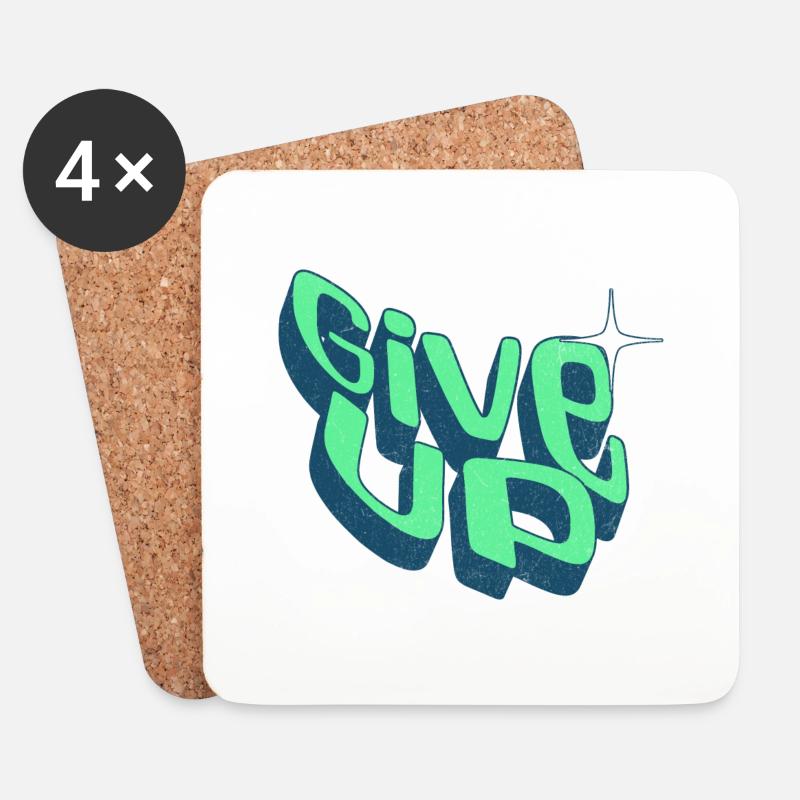 Give Up - Untersetzer (4er-Set) - Weiß