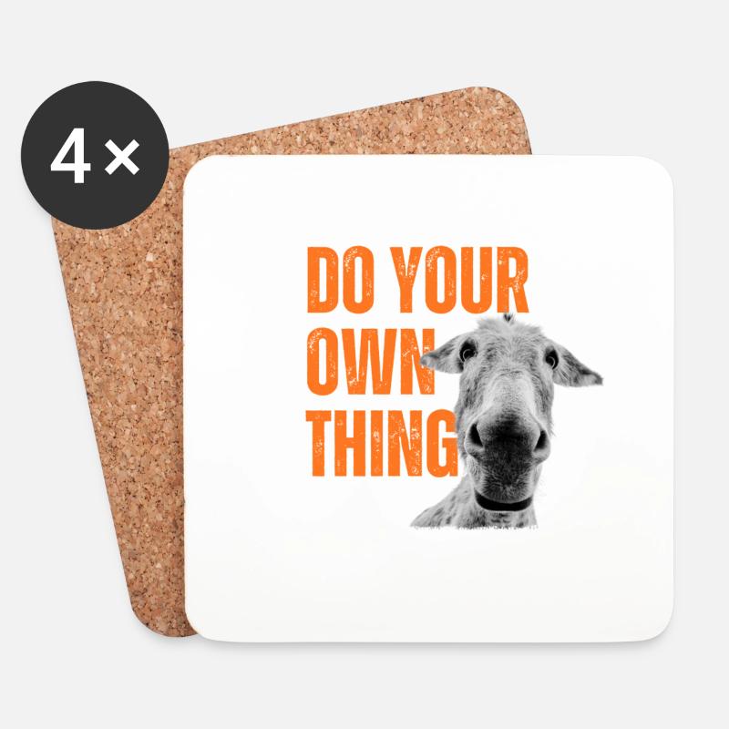 Esel - do your own thing - Untersetzer (4er-Set) - Weiß