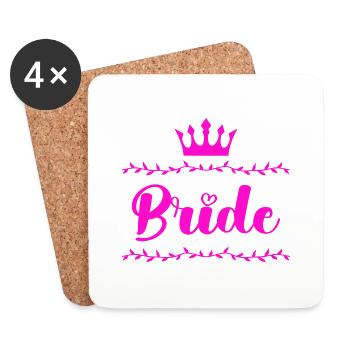 bride - Untersetzer (4er-Set) - Weiß - Vorne