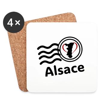 Alsace stamp - Coasters (set of 4) - white - Front