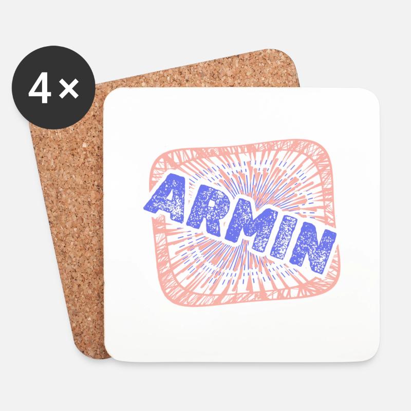 Geschenk für Armin - Untersetzer (4er-Set) - Weiß