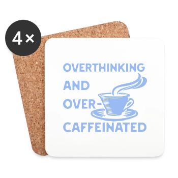 Réflexion excessive et surcaféine dans le blau - Dessous de verre (lot de 4) - blanc - Devant