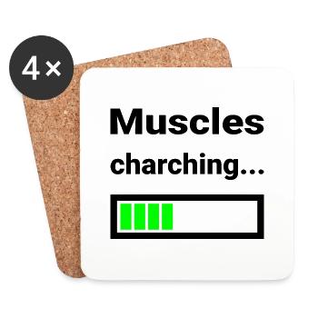 Chemise drôle pour la salle de sport Fitness Musculation Sports - Dessous de verre (lot de 4) - blanc - Devant
