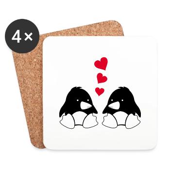 Penguins in Love 001 - Coasters (set of 4) - white - Front