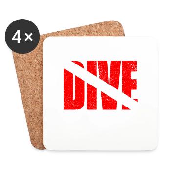 Dive Grenada - Karibik - Caribbean - West Indies - Untersetzer (4er-Set) - Weiß - Vorne
