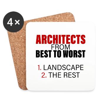 Architects From Best To Worst 1. Landscape 2 - Untersetzer (4er-Set) - Weiß - Vorne
