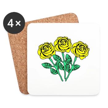 gelbe rosen - Untersetzer (4er-Set) - Weiß - Vorne