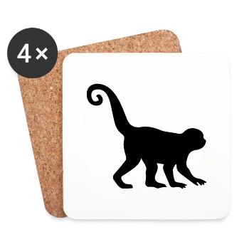 affe silhouette - Untersetzer (4er-Set) - Weiß - Vorne