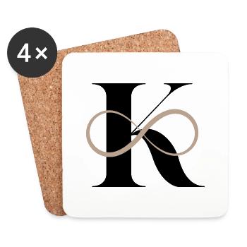 Unendlicher Buchstabe k - Untersetzer (4er-Set) - Weiß - Vorne