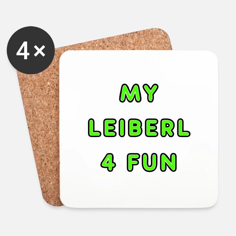 MY LEIBERL 4 FUN GREEN - Untersetzer (4er-Set) - Weiß